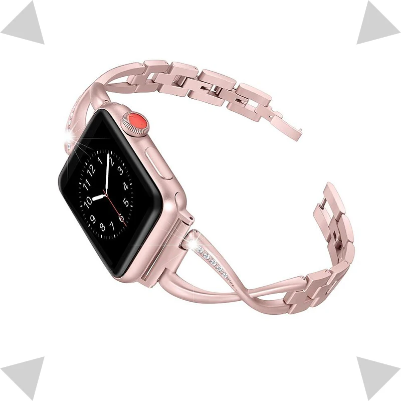 Ремешок из нержавеющей стали для iwatch band 4 40 мм SE 6 5 44 роскошный регулируемый