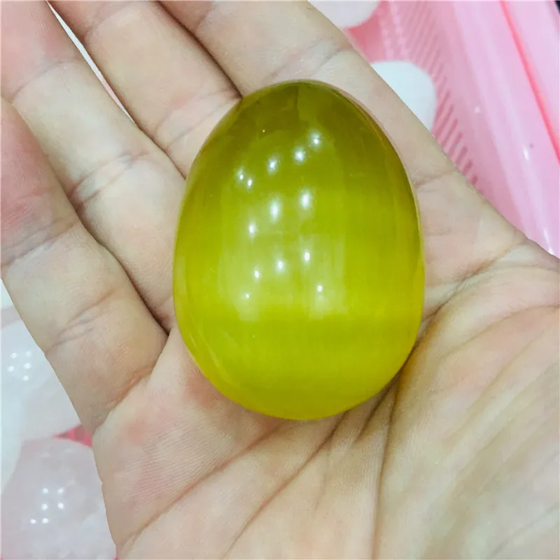 1 шт. камень кошачий глаз большого размера образец яйца драгоценный кристалл