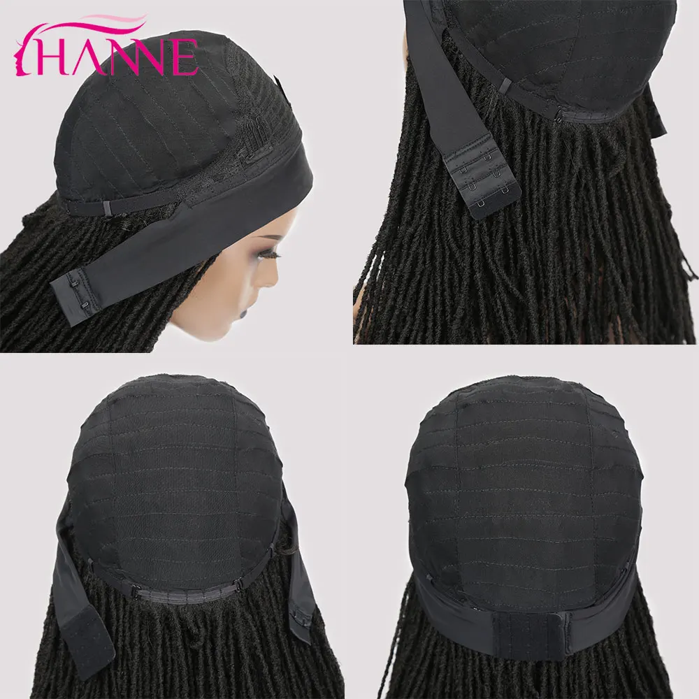 

HANNE Long Black Headband Dreadlock Wig Synthetic Soft Faux Locs Wigs Braiding Crochet Twist Hair Wigs For Black Women/Men