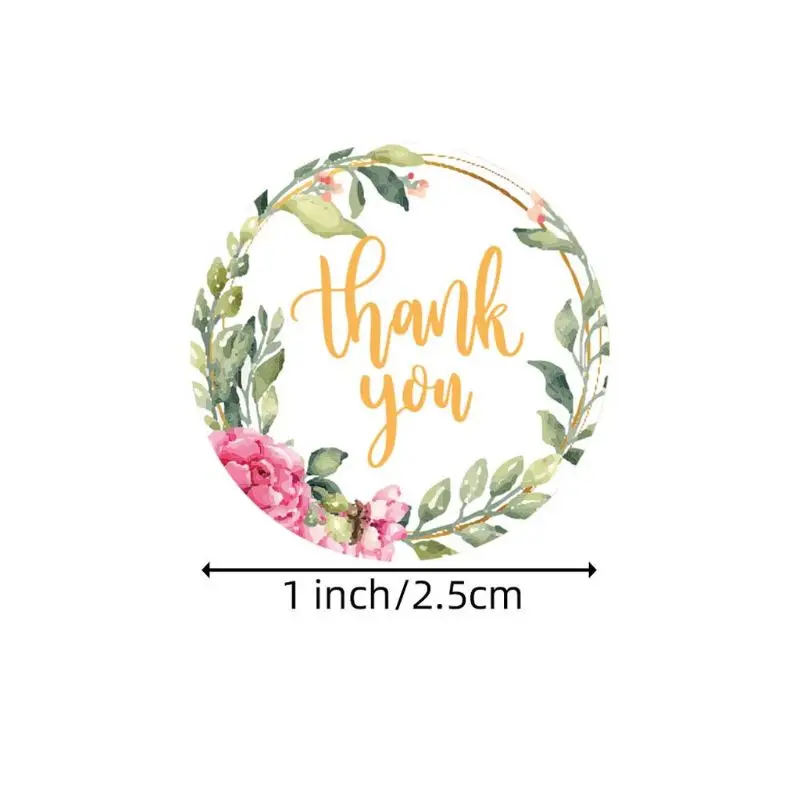 

500pcs 4 Designs Flower Thank You Sticker Wedding Favors Gift Package Seal Label T3LE
