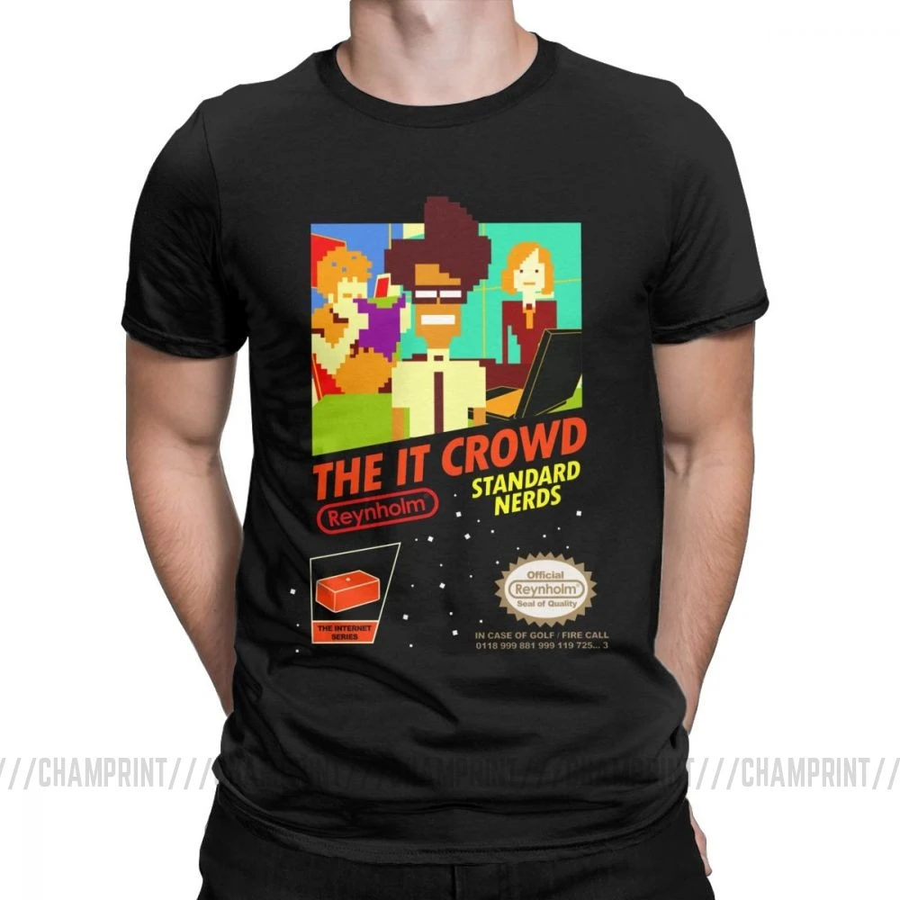 The It Crowd Nes 8 Bit футболки игровые зануды забавные гики компьютерные технологии ТВ шоу мужские футболки винтажные футболки подарок идея одежда - Цвет: Черный