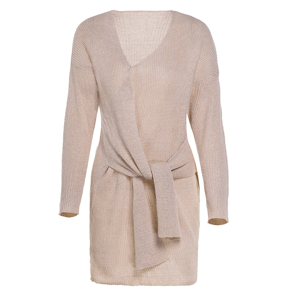 Новинка Европейская Женская блузка с поясом Осенний тонкий кардиган длинным
