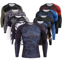 mens sport compression t shirt running shirt quick dry crossfit workout tight long sleeve jogging training fitness gym t shirts