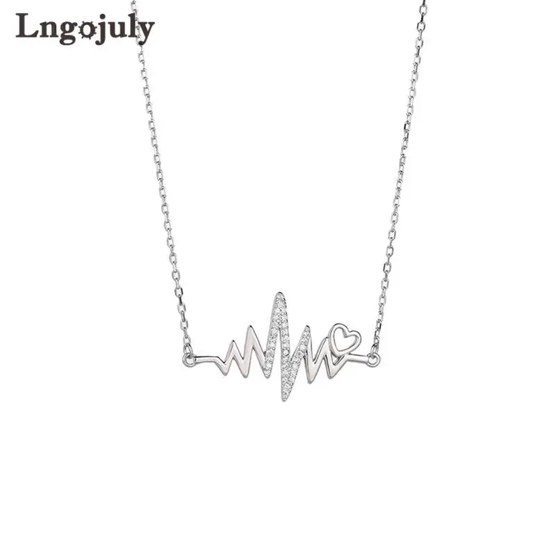 

Pure 925 Sterling Silver Women Necklace Jewelry Heart Pendant Necklaces For Bride Wedding Party Solid Silver 925 Fine Jewelry