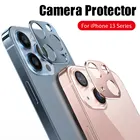 Закаленное стекло для объектива камеры 2 в 1 для iPhone 12 13 Pro Max, металлическая Защита камеры для iPhone 13 Mini, защитный чехол