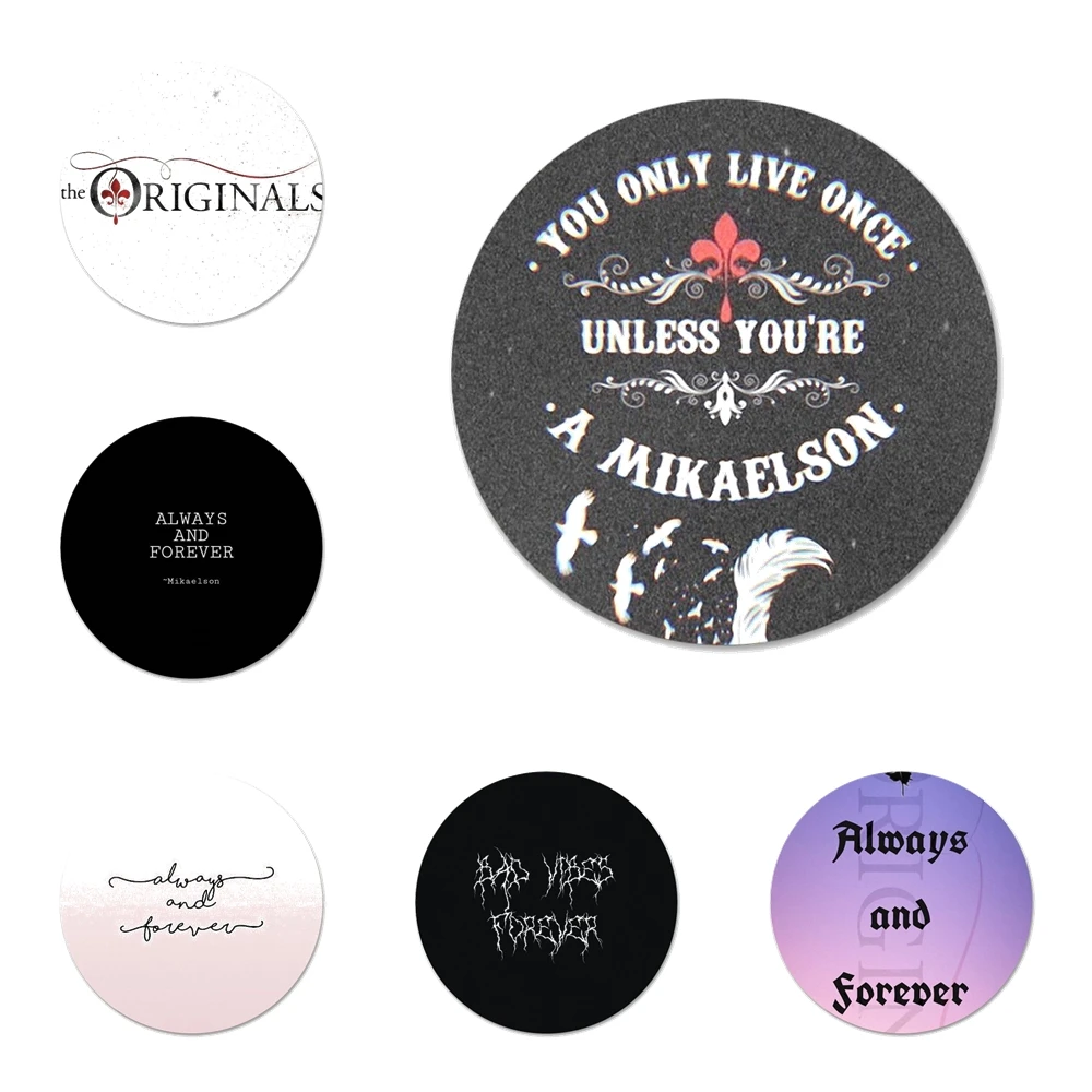 

Значки "Ежедневники Вампира" всегда и навсегда, значки, металлические значки для одежды и рюкзака, украшение 58 мм