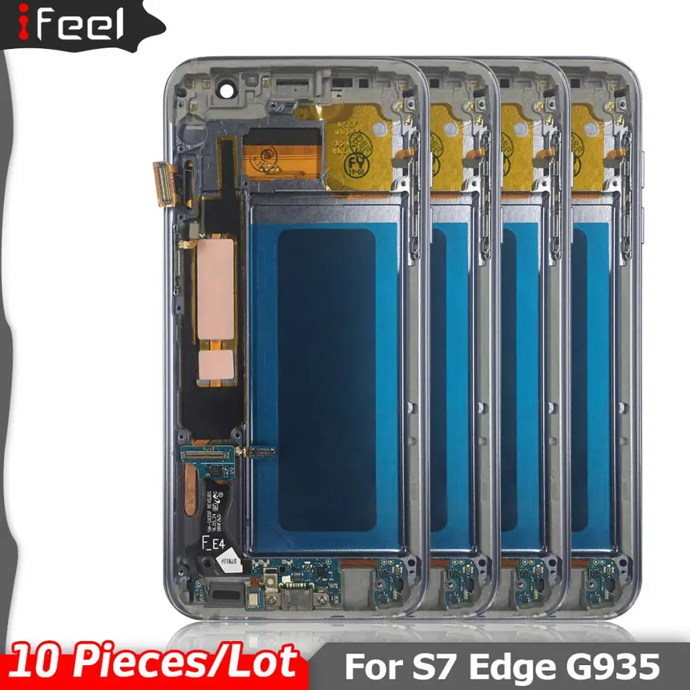 10 шт./лот 5 ''ЖК дисплей с рамкой для SAMSUNG Galaxy s7 edge G935 G935F сенсорный экран