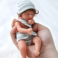 6in mini reborns doll baby girl doll full body silicone realistic artificial soft toy with rooted hair popular gifts
