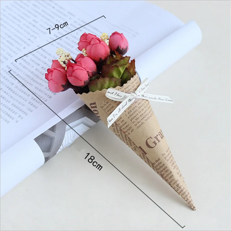 Свадебное украшение команда невесты крафт бумага роза лилия искусственные