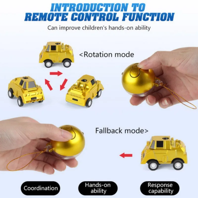 Mini Remote Control Car 2 Channels RC Football Shape Round Controller Infrared Sensor Kids Toy |