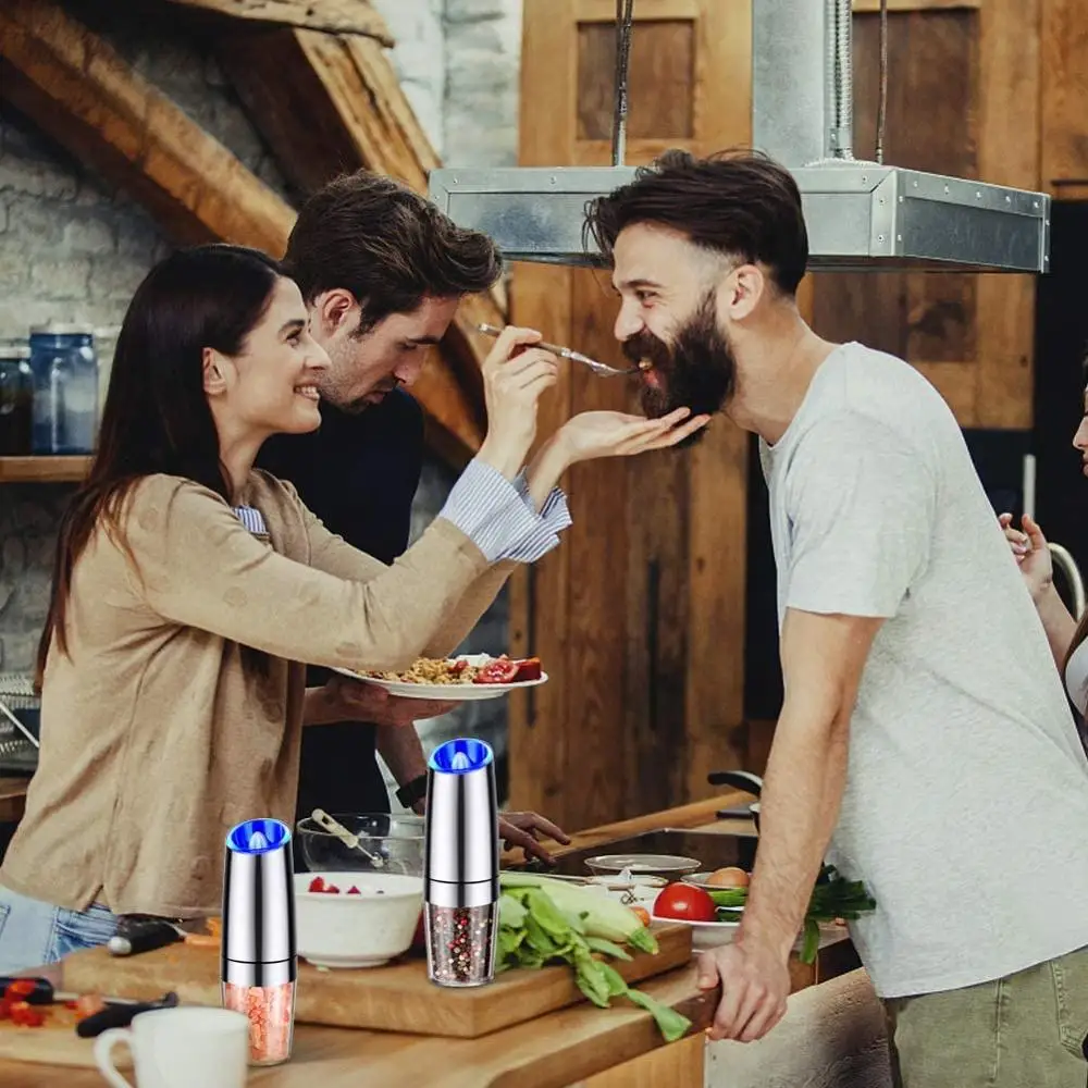 Электрическая автоматическая мельница для соли и перца мясорубки набор