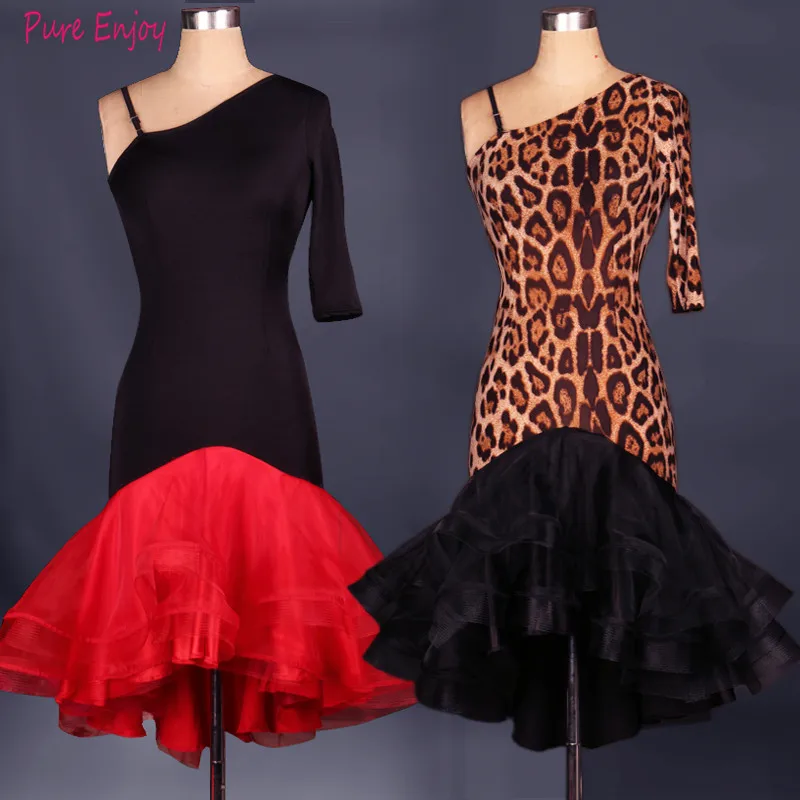 

New Women/Kids Latin Dance Dress Adult/Children Custom Size Organza Stage Performance Competition Salsa Dress Group performance