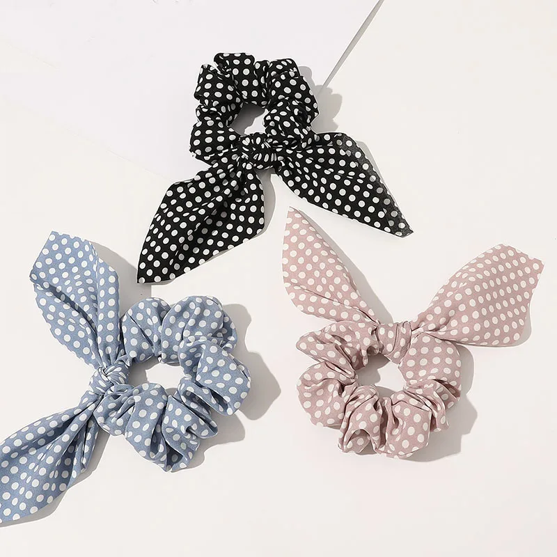 

Fashion Print Hair Scrunchie Bowknot Hair Rope for Women Girls Ponytail Holder Hair Ties Elastic Hair Bands Hair Accessories