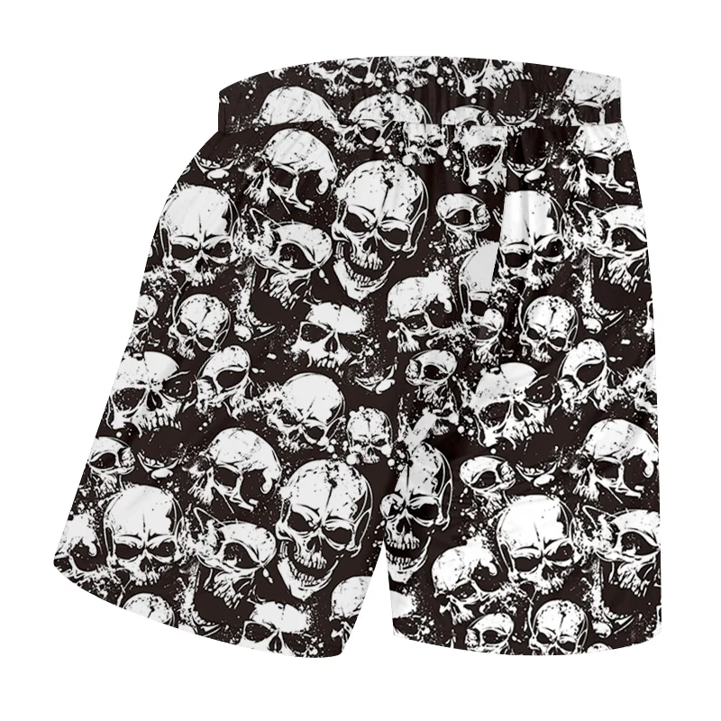 

UJWI 3D Printing Skull Sports Shorts Harajuku Pants Oversize Men's Black White Trousers Summer Youth Passion Streetwear Dropship
