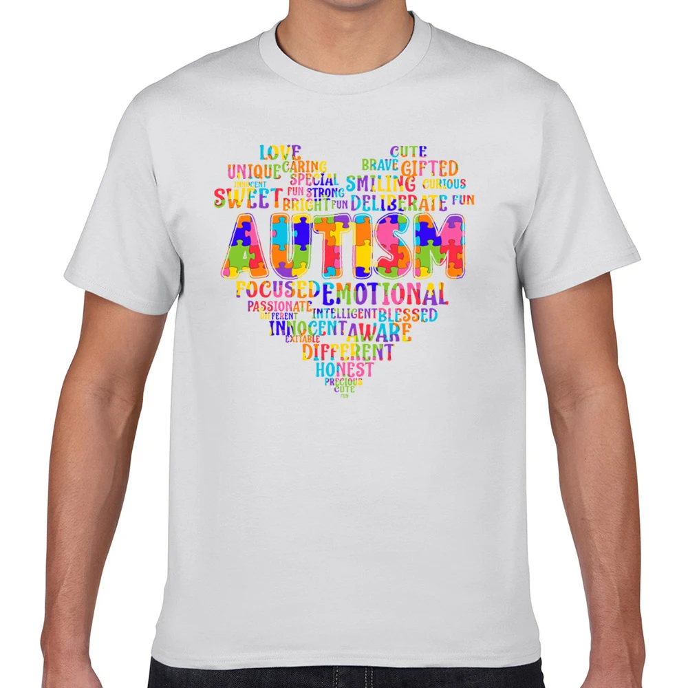 Топы Футболка Для мужчин информации о проблеме аутизма s 2019 аутизм сердце Vogue