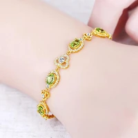 18k gold filled not fade fine natural emerald gemstone jewelry pulseira feminina pulseras plata de ley mujer bracelet females