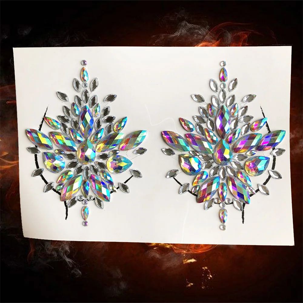 Наклейки для сосков Rave самоклеящиеся блестящие украшения груди боди-арта