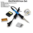 Паяльный набор, 110 В220 В60 Вт, с 5 железными наконечниками, подставка для припоя, канифоль, олово, вилка стандарта ЕСCNUS