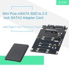 Mini Pcie mSATA SSD до 2,5 дюйма SATA3 адаптер, карта с Чехол 7 мм Толщина Черный