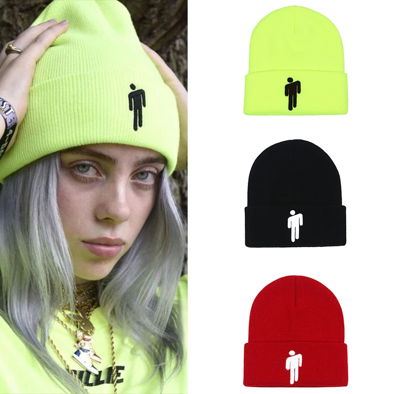 Зимняя вязаная шапка Billie Eilish Beanies для женщин и мужчин в стиле хип хоп Повседневные