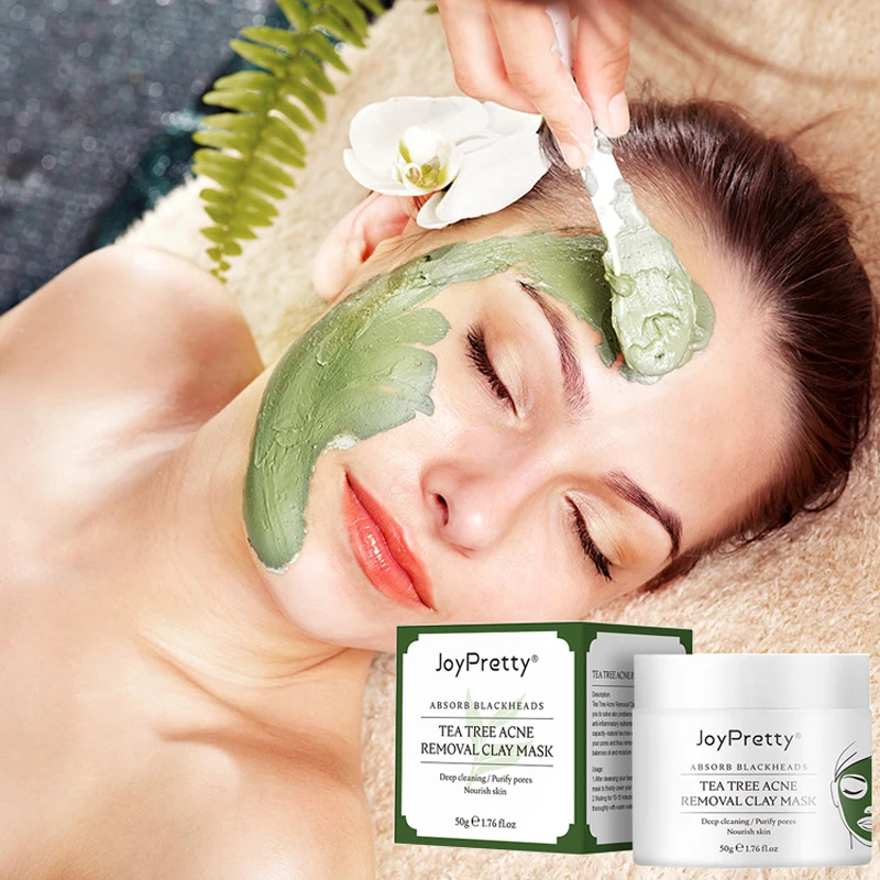 

Tea Tree Clay Mask Remove Against Face Acne Treatment Black Mask Face Cleansing Mask Black Dot Blackhead Remover Solid Mask