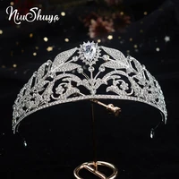 niushuya european vinatage bridal crown women wedding accessories engagement hair ornaments leaf shape headpieces jewelries