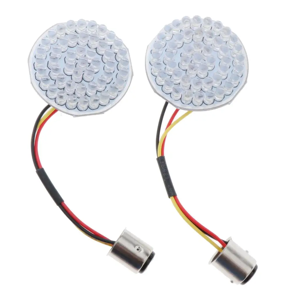 

2 x Yellow White Bullet LED Turn Signals Panel Replacement for Harley Motorcycle