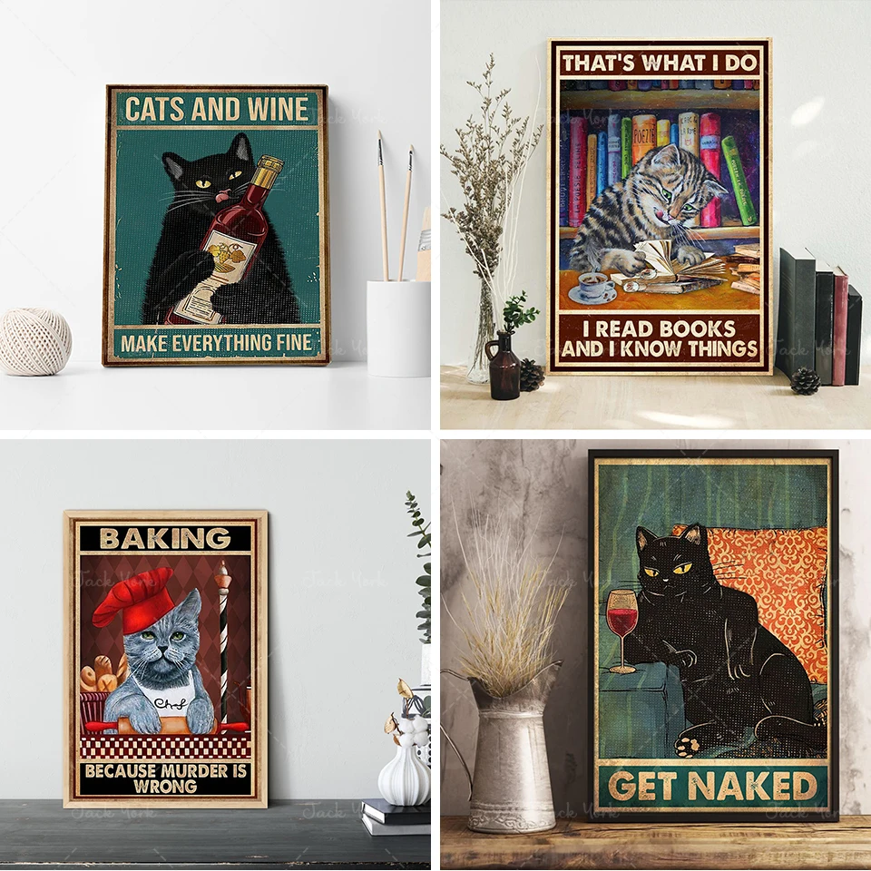 

Funny Striped Cat Reading Book Poster, That's What I Do Wall Art, I Know Things Print, Cute Gift For Cat Lover, Home Decor