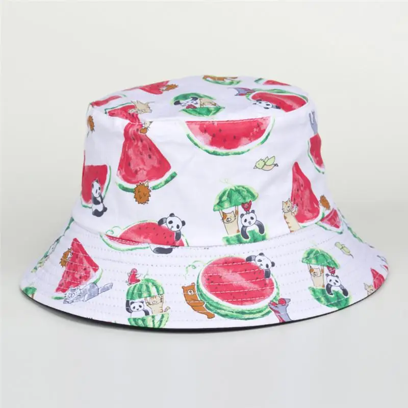 

Панама Всесезонная хлопковая с мультяшным принтом арбуза, 2021