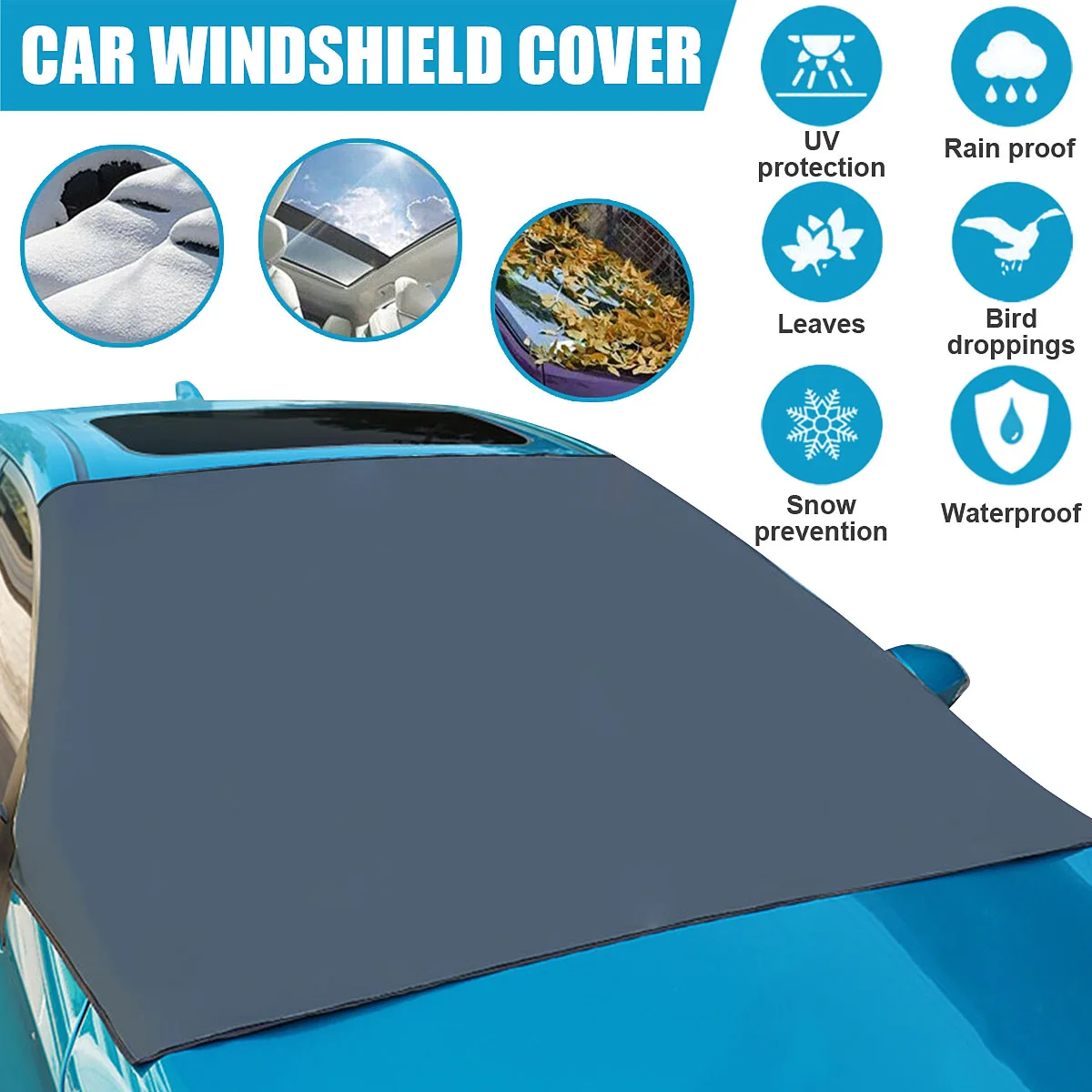 

Car Strong Magnet Windshield Snow Block Cover For Winter Car Front Window Sunshade Snow Ice Protector Windshield Snow Protection
