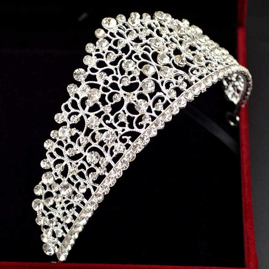 Silver Crystal Bride Tiara For Weeding Rhinestone Crown Bridal Tiaras Head Jewelry Diadem Headbands Wedding Headdress | Украшения и