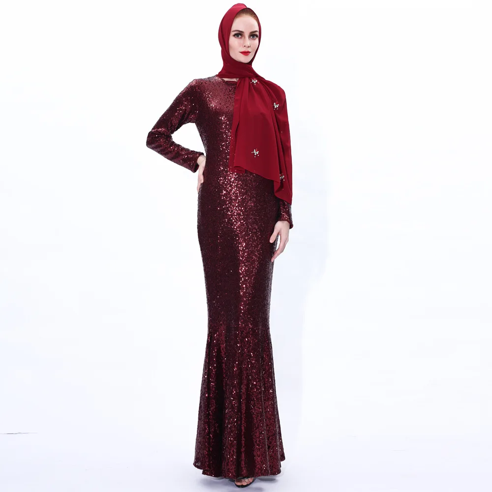 Коллекция 2022 года, Рамадан, платье с блестками, женская тонкая одежда Муслима, оптовая продажа