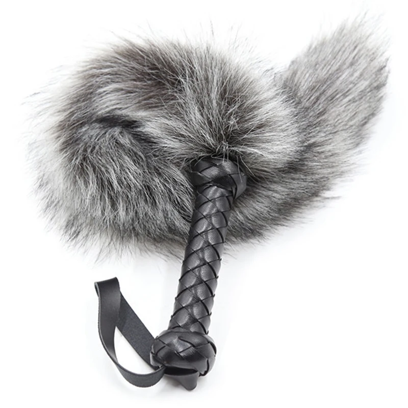 Плеть из искусственной шерсти и кожи плеть для тренировок лошадей с ремешком на