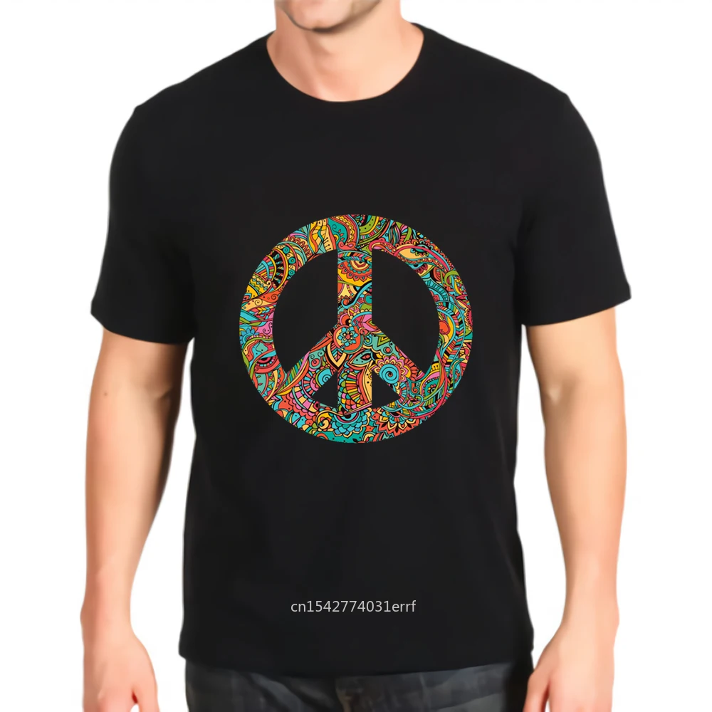 

Tshirt New Fashion Printed Peace Sign Customization Tees Mens Loose Top