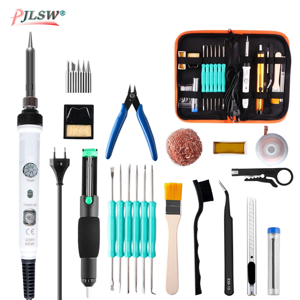 

PJLSW 60W Adjustable Temperature Electric Soldering Iron Set Welding Solder Station Heat Pencil Repair Tool Kit