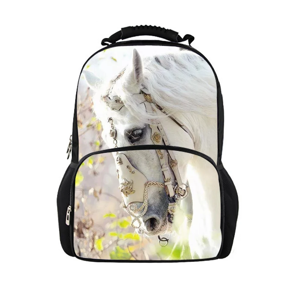 

HaoYun Children's Backpacks Flower Horses Prints Pattern Kids School Book Bags Kawaii Animal Teenagers Girls Large Backpack