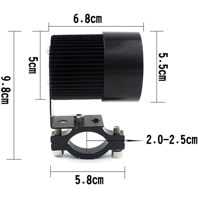 

DC 12V-80V 20W LED Headlight Lamp Universal for Motorcycle E-Bike Light Black Car Accessories