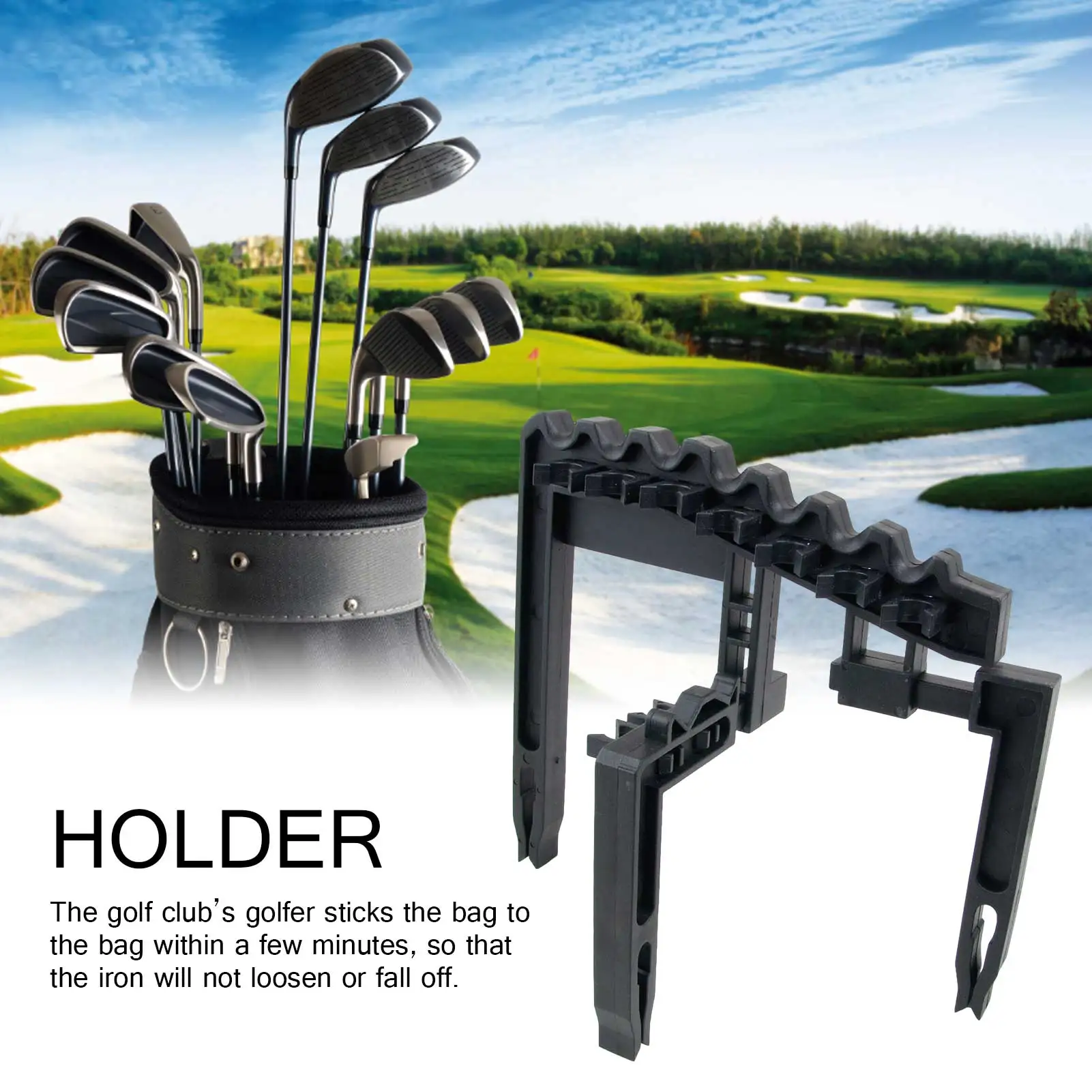 

Durable Useful Golf Stick Bracket Golf 9 Iron Club ABS Shafts Holder Stacker Fits Any Size of Bags Organizer Golf Rod Holder