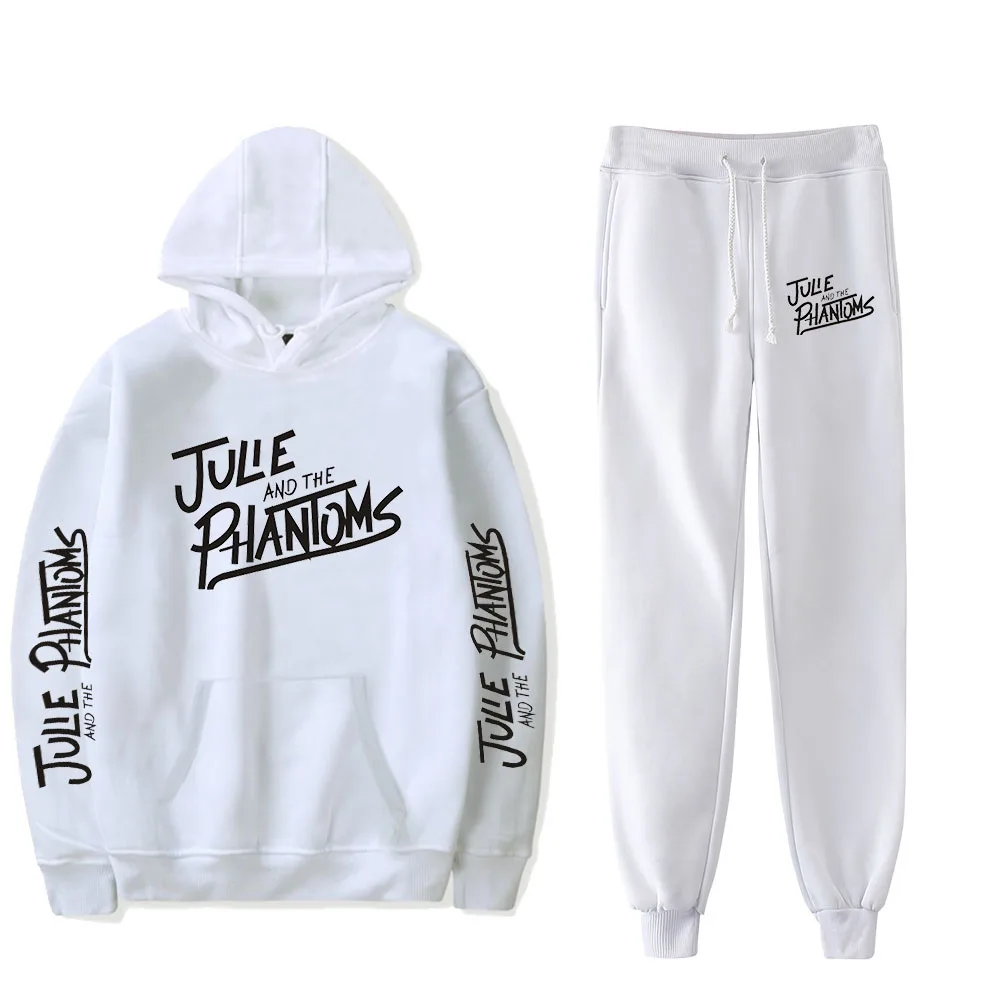 

Julie and the Phantoms Sweatshirts Two Piece Set Tracksuit Harajuku Hoodies+Jogger Pant Curve Trousers Women/Men White Sets