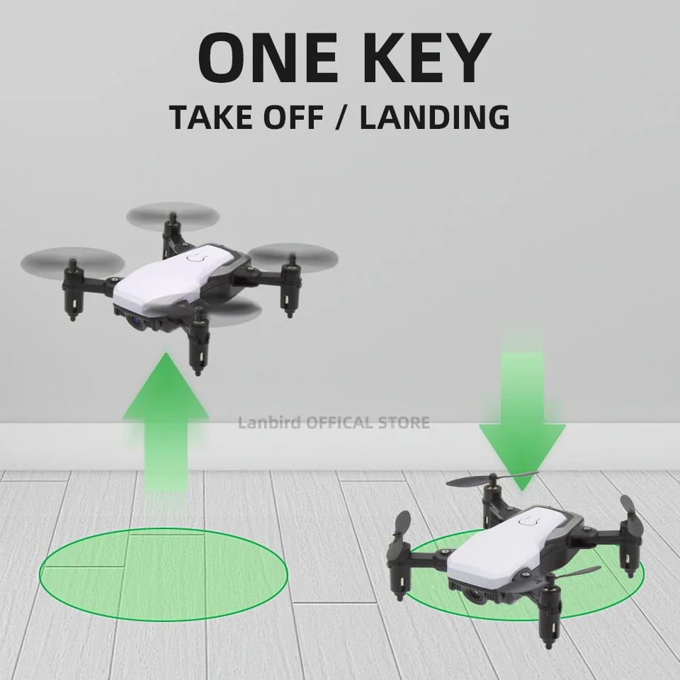 Lanbird мини Радиоуправляемый Дрон с камерой FPV Wifi Пульт дистанционного управления Квадрокоптер мини игрушка Дети Дроны для начинающих Вертолет vs E61 S9W