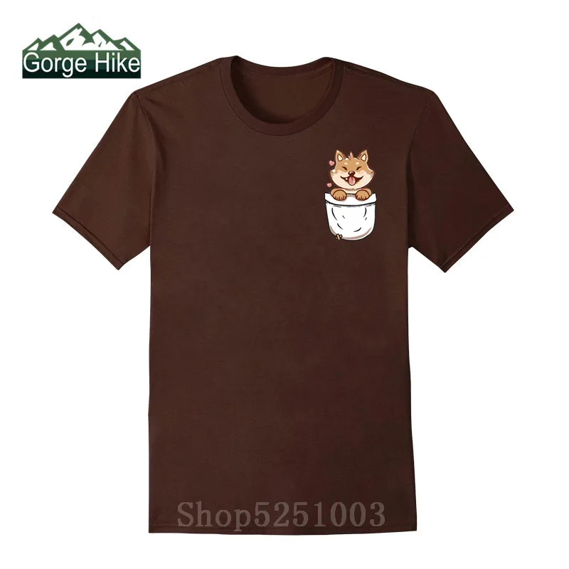 Hot Sale Fashion Funny Dogezilla Pocket design T-Shirt | DOGE Shiba Inu Dog Tees Men Cute Animal Pet Tshirt Harajuku Streetwear camisas