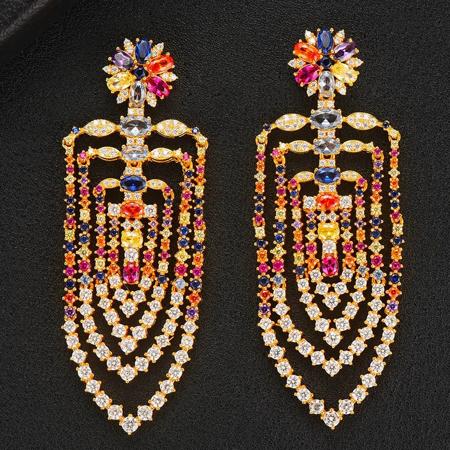 Женские серьги-подвески с цепочкой GODKI свадебные ювелирные украшения кисточками