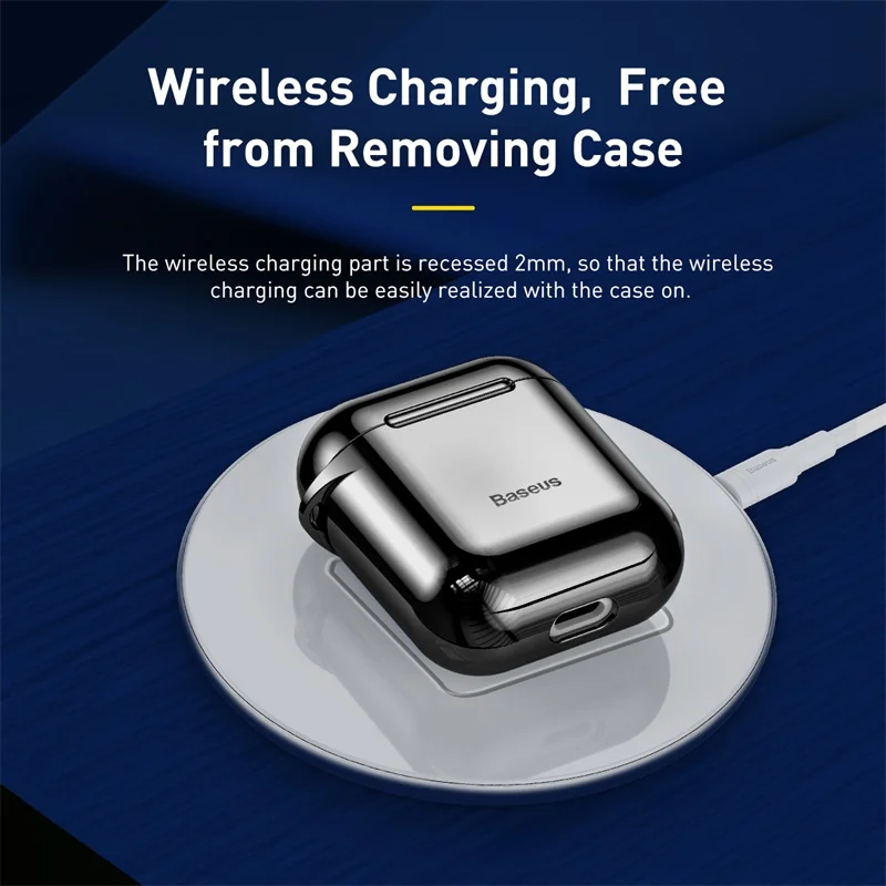 Чехол Baseus для наушников Airpods 2 1 силиконовый чехол Apple Air Pods противоударный
