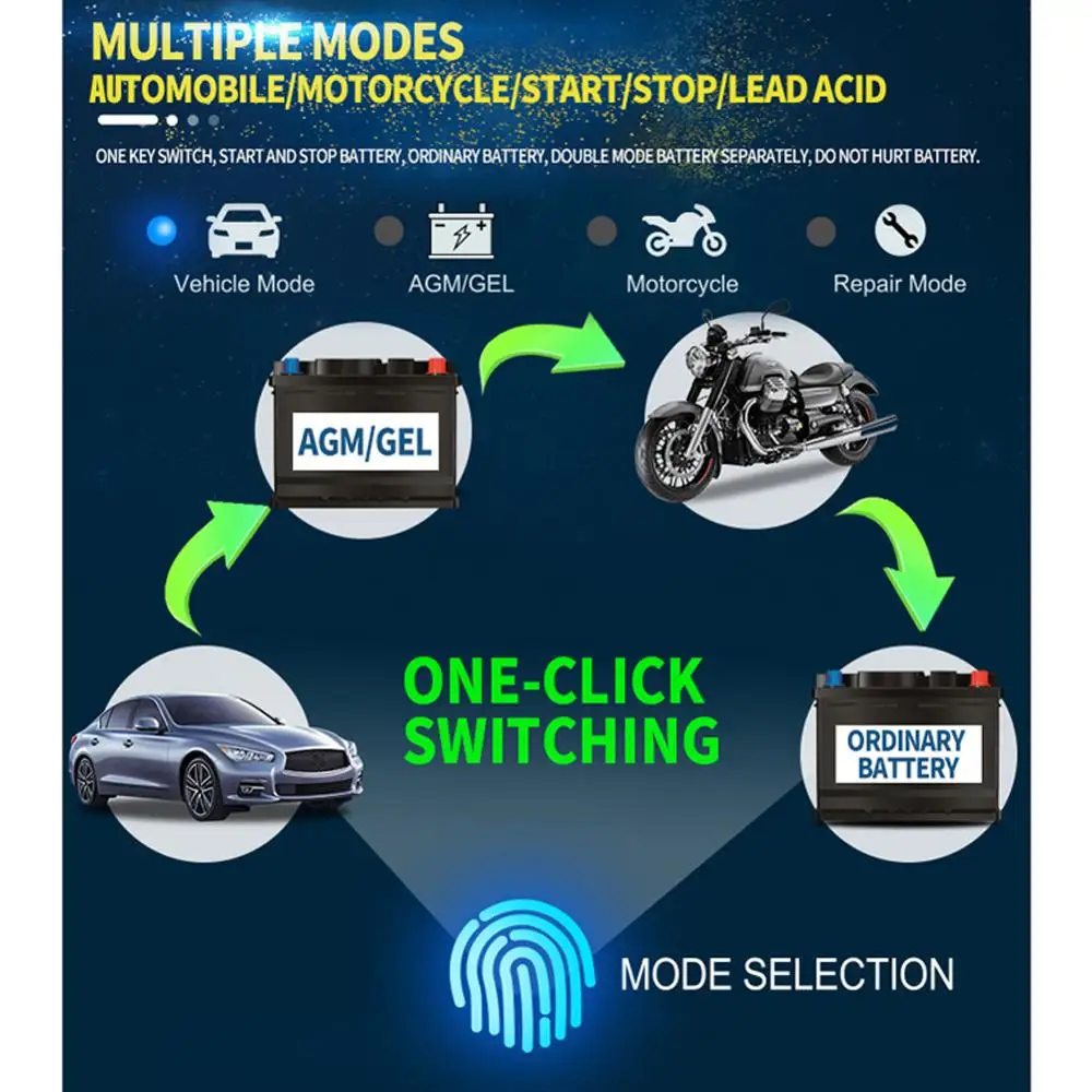 Автомобильное зарядное устройство с ЖК дисплеем 12 В 8 А/24 4 а|Пусковое устройство| |