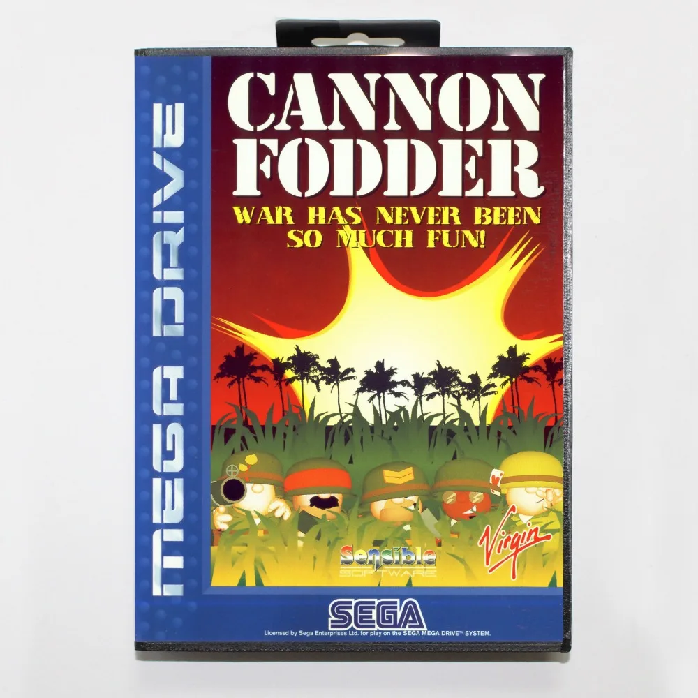 16-битный игровой картридж Sega MD с розничной коробкой игровая карта Cannon Fodder для