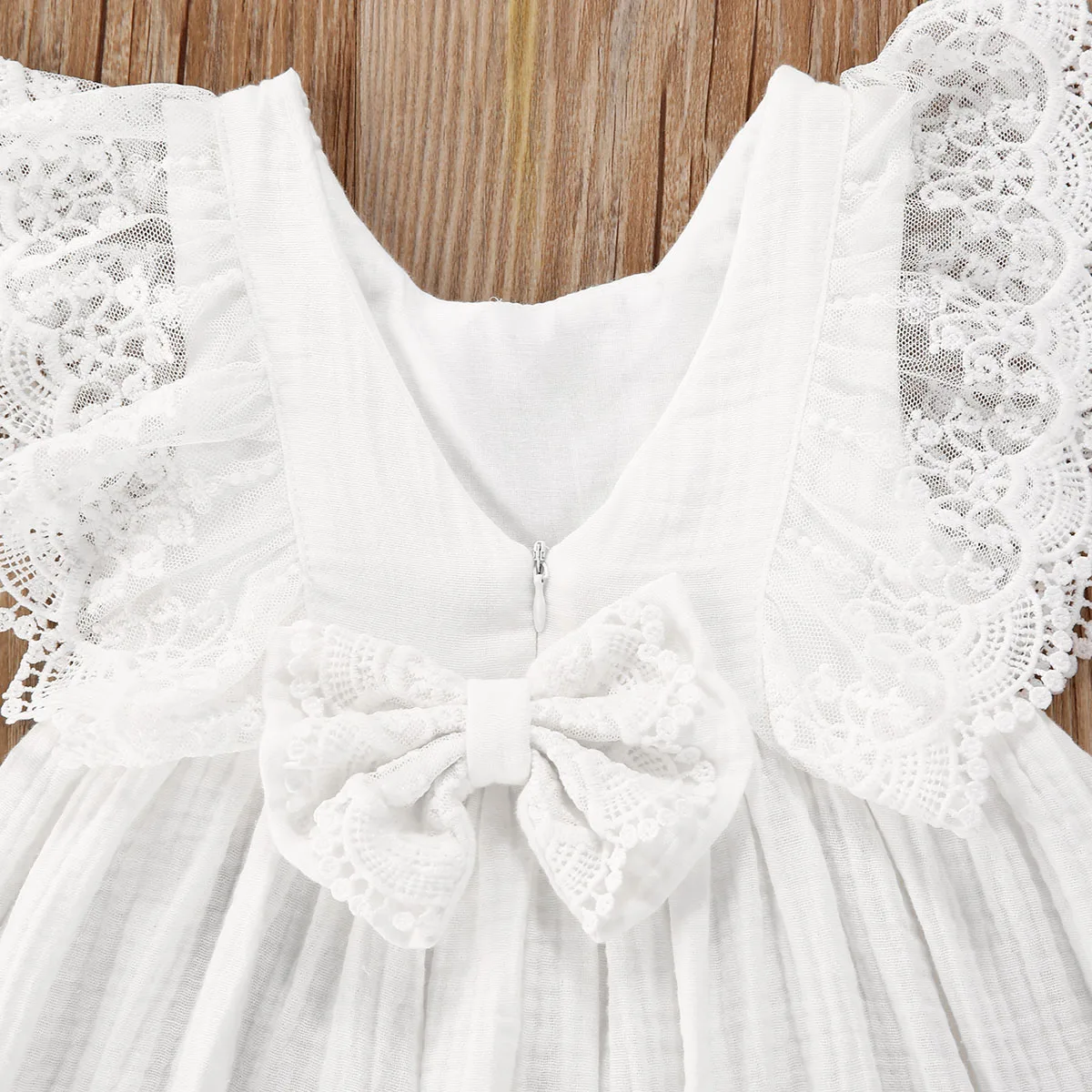 Newborn Toddler Kid Baby Girls Clothes White Summer Dress Children's Clothing Sets Ruffles Lace Bow Princess Dresses Costumes | Детская