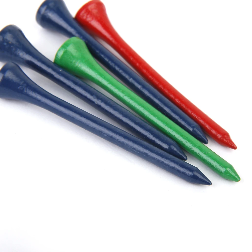 

200pcs Mixed Colors Wooden Golf Tees 83mm (3 1/4") Long Golfer Aids Gift