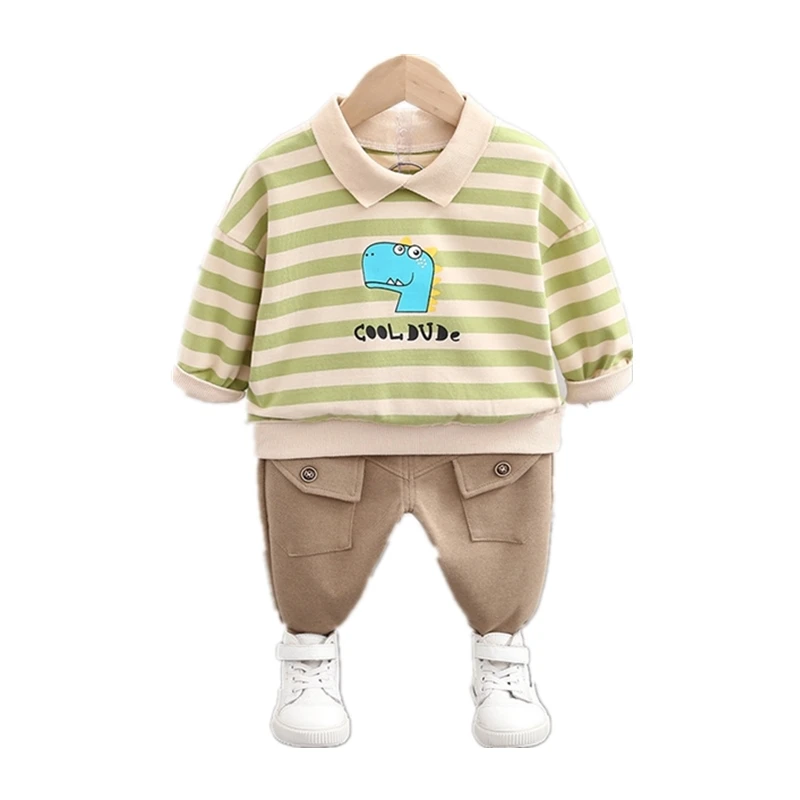 

Новинка Весна-Осень Одежда для маленьких мальчиков и девочек детская хлопковая Футболка штаны 2 шт./компл. модный костюм для малышей детские...