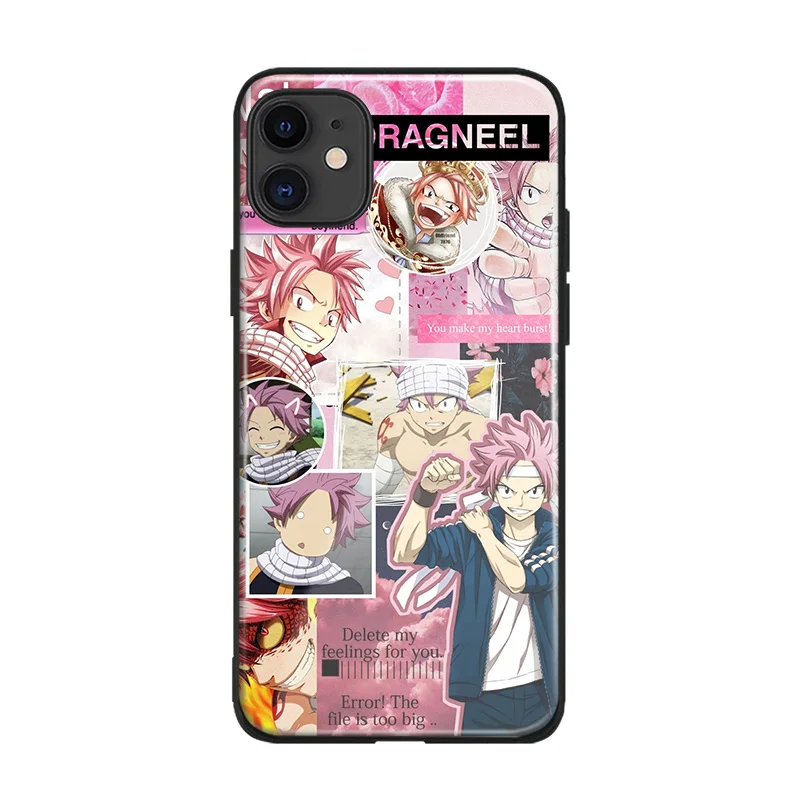 dragneel natsufairy tail cover for iphone se 6s 7 8 x xr xs 11 pro max samsung s note 10 20 plus glass phone case shell free global shipping