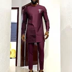 В африканском стиле; Мужская модная повседневная рубашка средней длины Круглый воротник с длинными рукавами рубашки мужские весенние 2021 традиционные размера плюс узкого кроя Ши